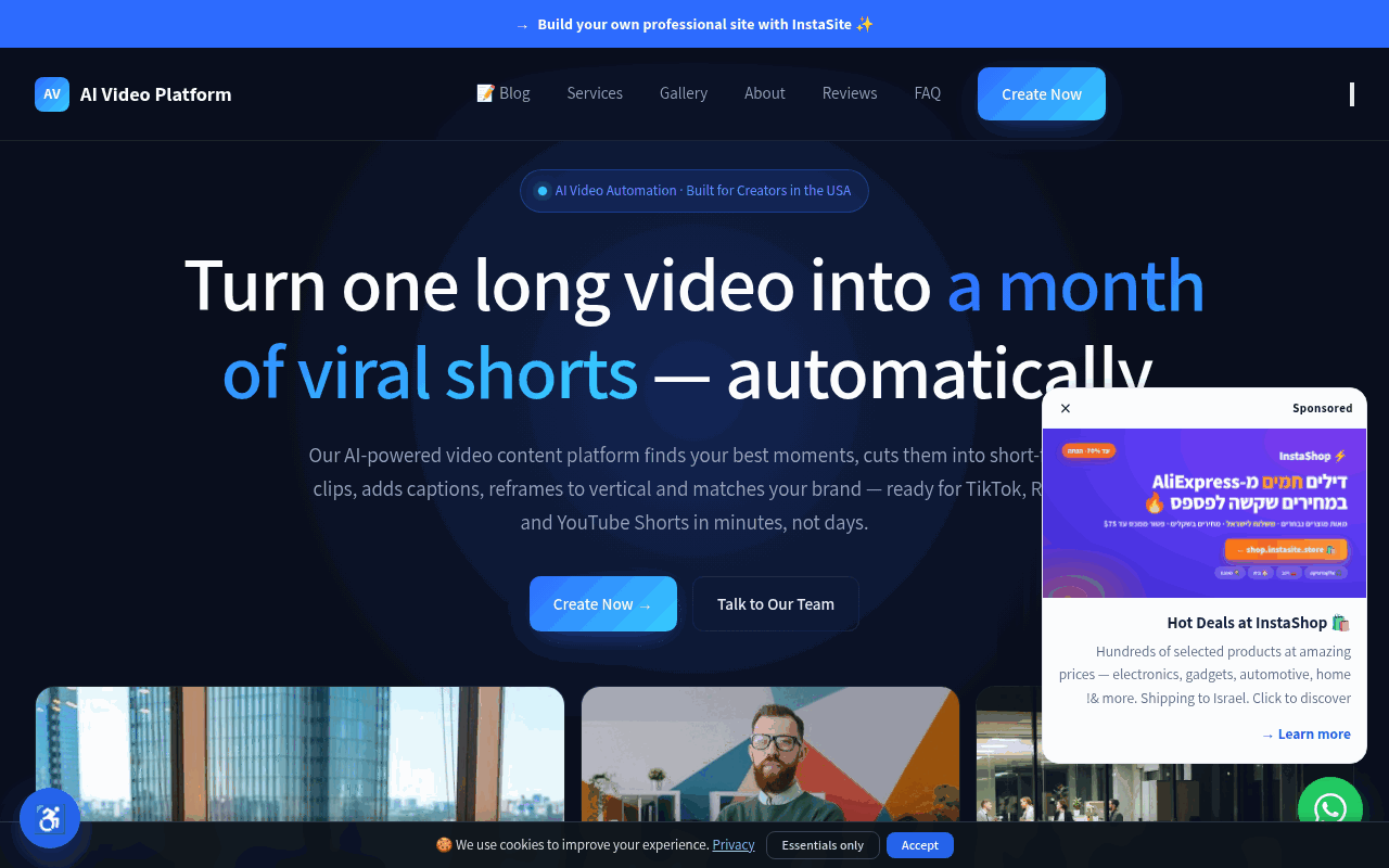 AI-powered video content platform
